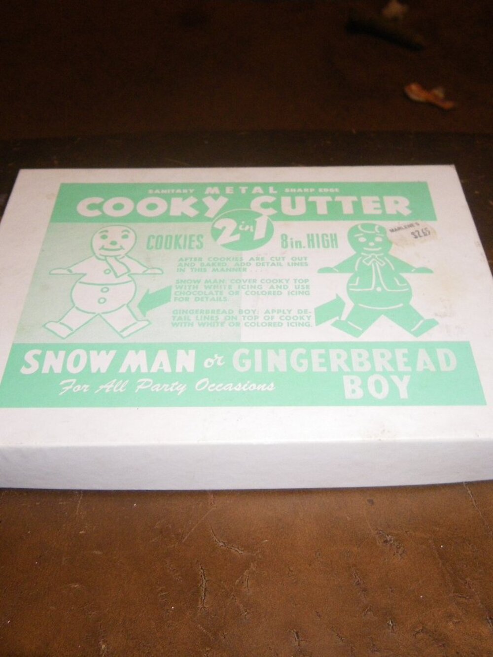 Vintage Large Cooky Cutter 2 in 1 Snow Man or Gingerbread Boy w/ Original Box